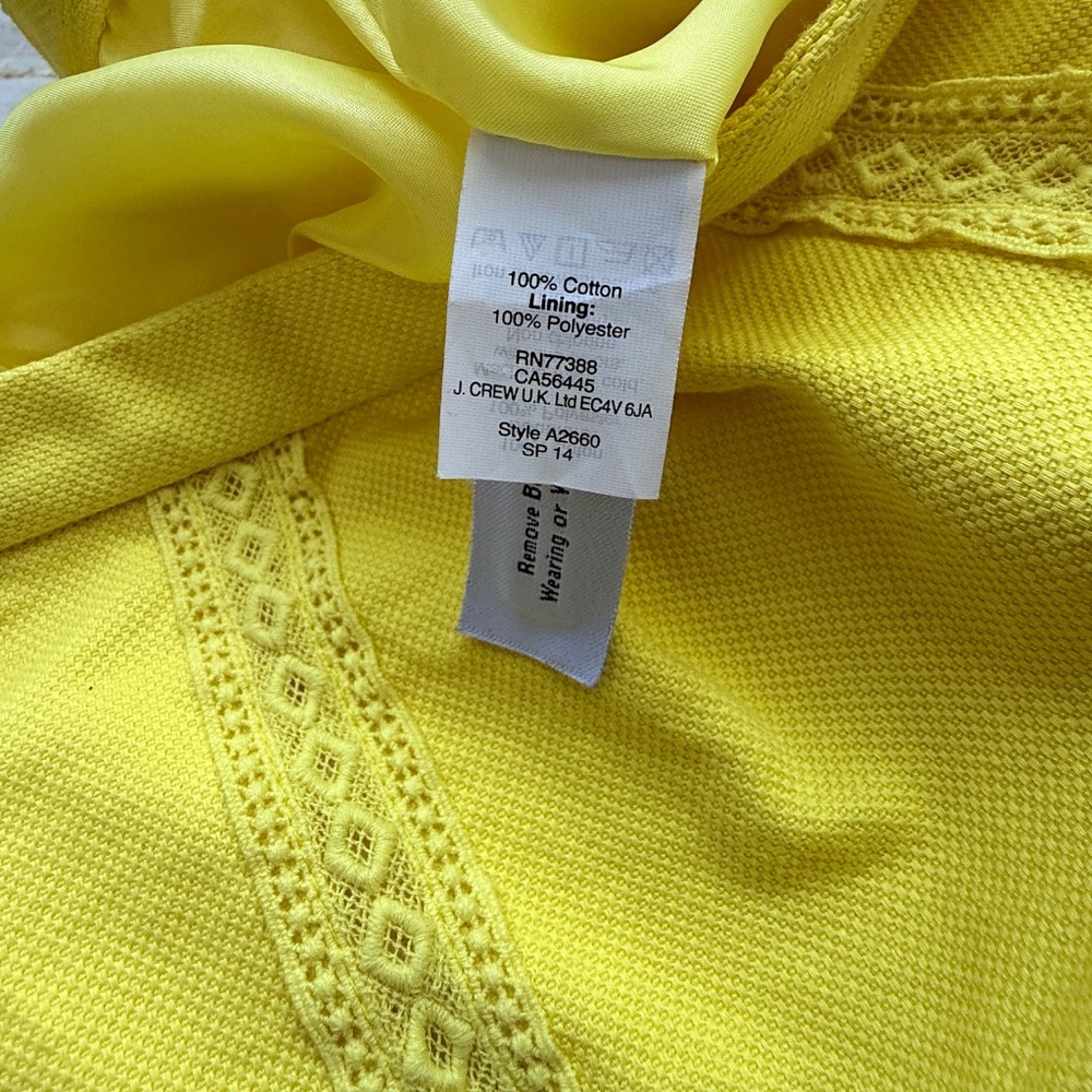 J.Crewβ | Yellow Lace Stripe A-Line Skirt | Womenβs Size 12 | Cotton - Picture 5 of 7